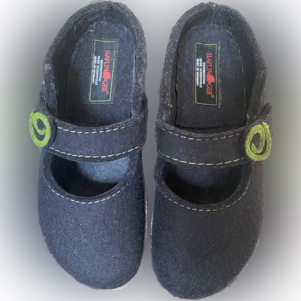 Haflinger Black Felt Clogs